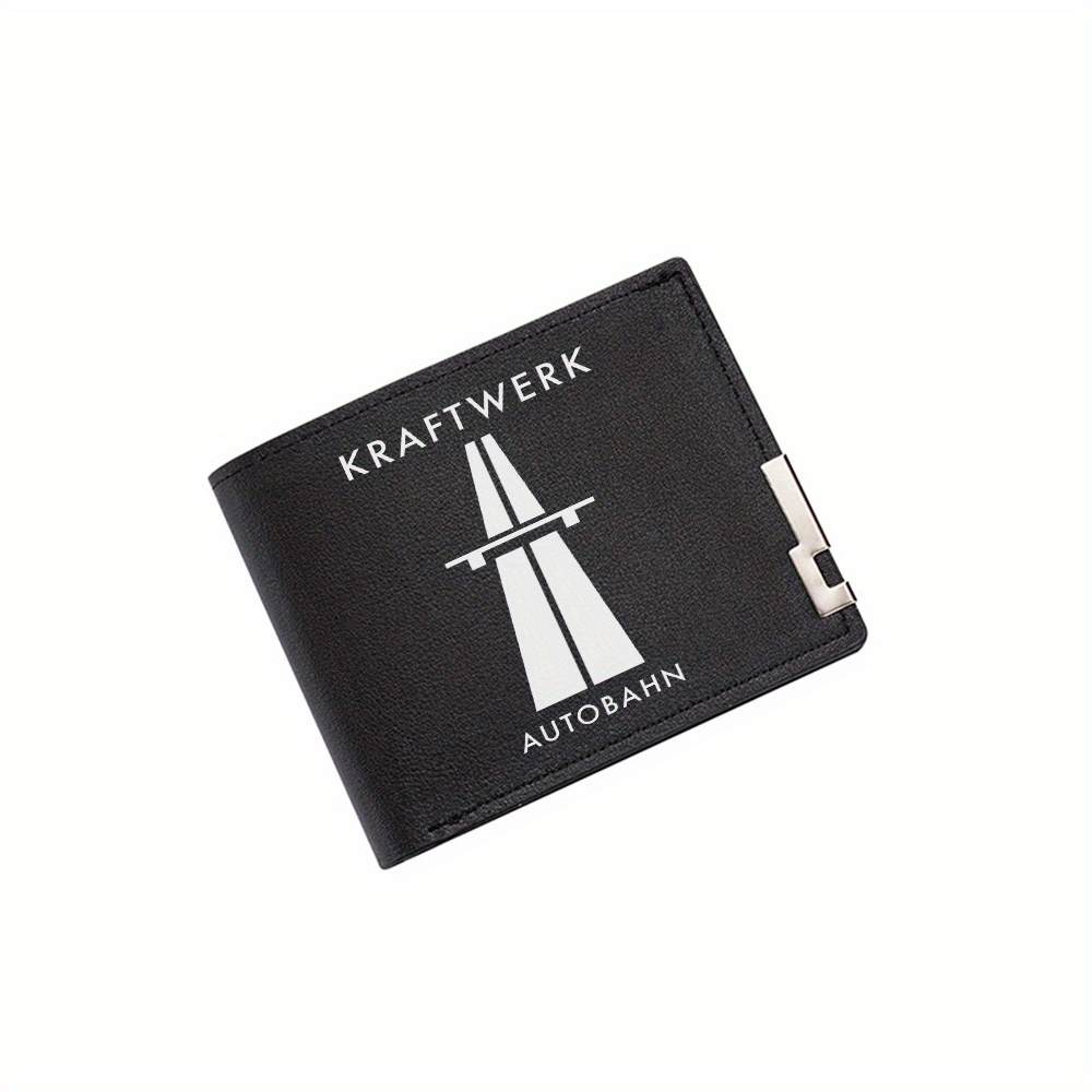 Interior Design Graphic Design - ลายกราฟิกบนถนน ข้อความสีขาว Autobahn Kraftwerk กระเป๋าสตางค์ผู้ชาย ลายพิมพ์
