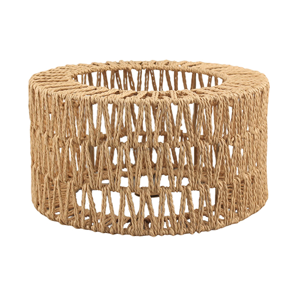 Wicker Pendant Shade - โคมไฟหวายสาน E27โป๊ะโคมไฟหวายสานโคมไฟระย้าฝาครอบโคมไฟติดผนังโคมไฟแขวนกรงแบบชนบท