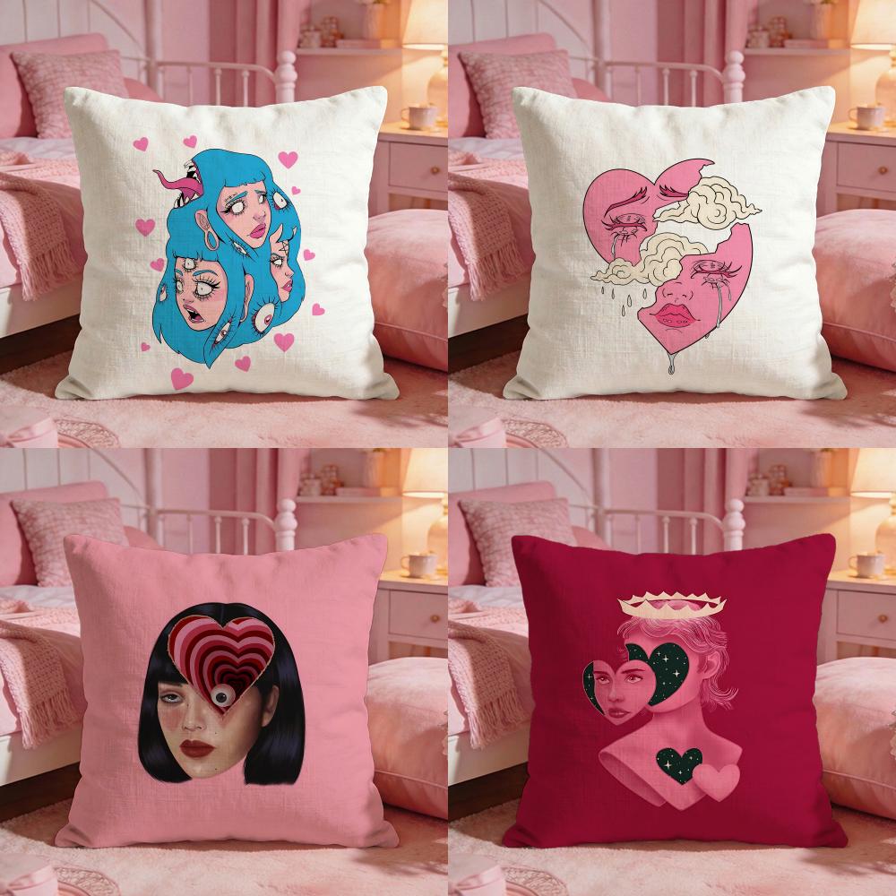 Interior Design Graphic Design - ปลอกหมอนอิงลายกราฟิก Heartbreak Lady ระดับพรีเมียม นุ่มสบาย ใช้ได้สองด้าน