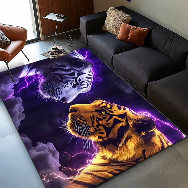 Interior Design Your Home - พรมลายเสือพร้อมเอฟเฟกต์ไฟฟ้า สร้างสรรค์ชิ้นงานโดดเด่นสำหรับการตกแต่งภายในของคุณ พรมลายเสือตกแต่งบ้านอย่างมีสไตล์