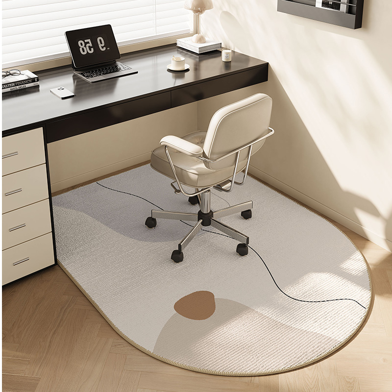 Printed Rug Abstract - VIKAMA พรมปูพื้นสำนักงานลายเส้นนามธรรมแบบไม่สม่ำเสมอ พรมปูพื้นนุ่มกันลื่นสไตล์มินิมอลโมรันดี พรมตกแต่งบ้านสำหรับห้องนอนและห้องทำงาน