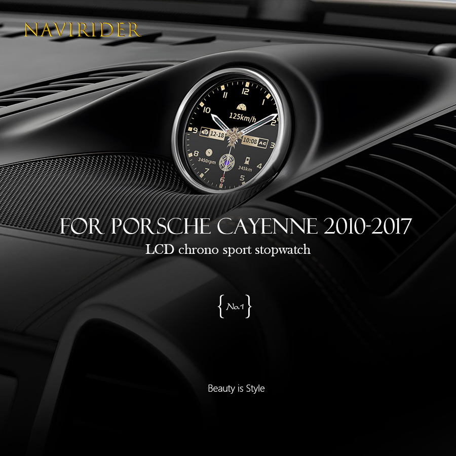 Interior Design Consultant - ชุดอัพเกรดภายในรถยนต์สำหรับ Porsche Cayenne ปี 2010-2017 นาฬิกาจับเวลาแบบโครโนกราฟ