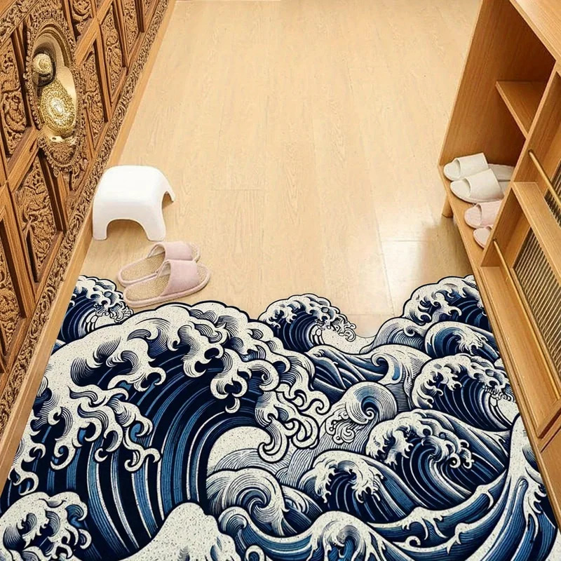 VIKAMA พรมลายคลื่นแบบนามธรรม พ - Printed Rug Abstract บทวิจารณ์และราคา