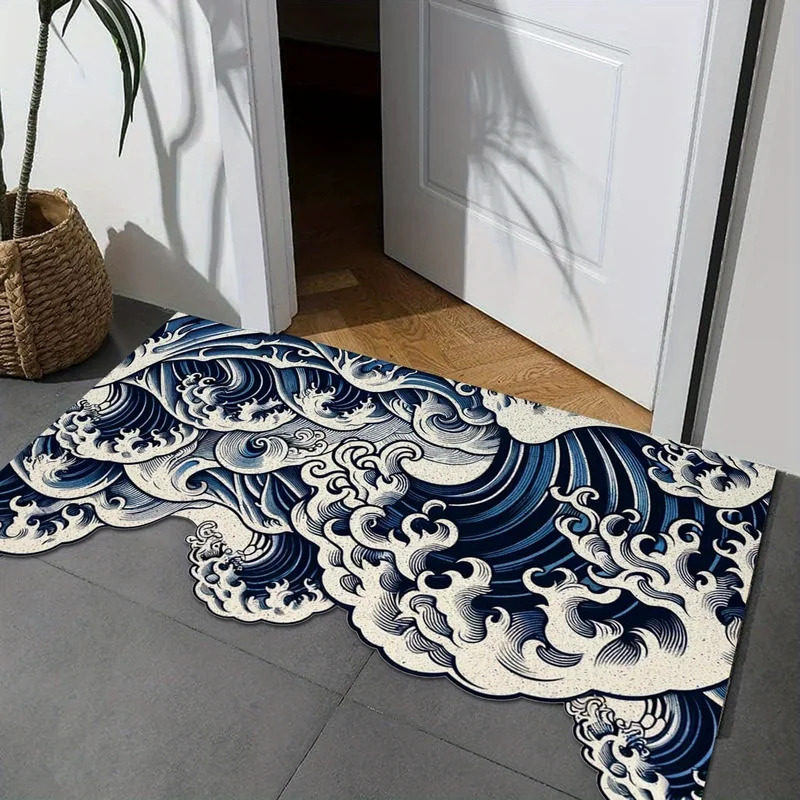 VIKAMA พรมลายคลื่นแบบนามธรรม พ - Printed Rug Abstract บทวิจารณ์และราคา
