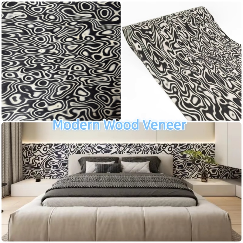 แผ่นวีเนียร์ไม้ลายกราฟิกสีดำขา - Interior Design Graphic Design บทวิจารณ์และราคา