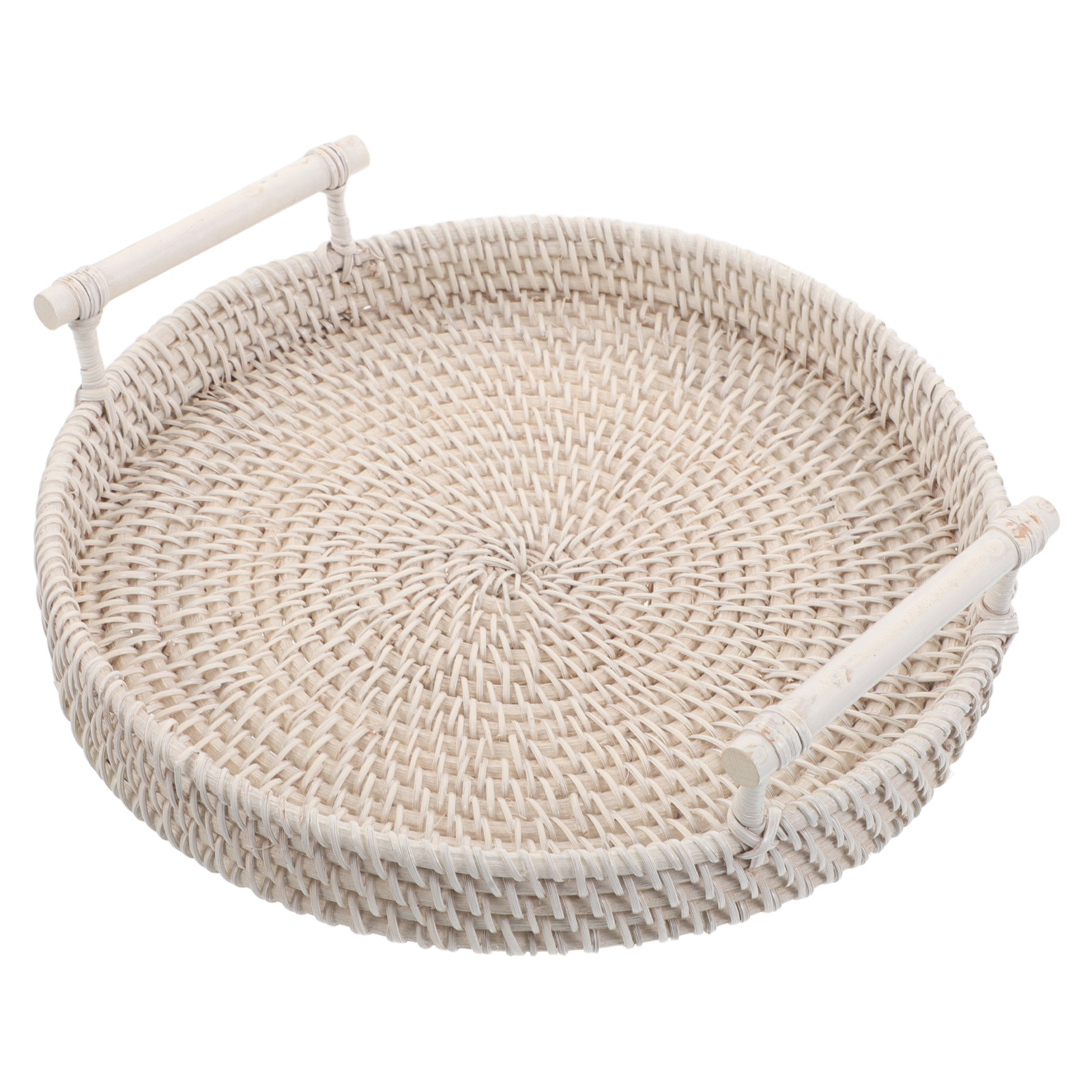 ถาดหวายทรงกลม ถาดเสิร์ฟทรงกลมพ - Rattan Tray Handle บทวิจารณ์และราคา