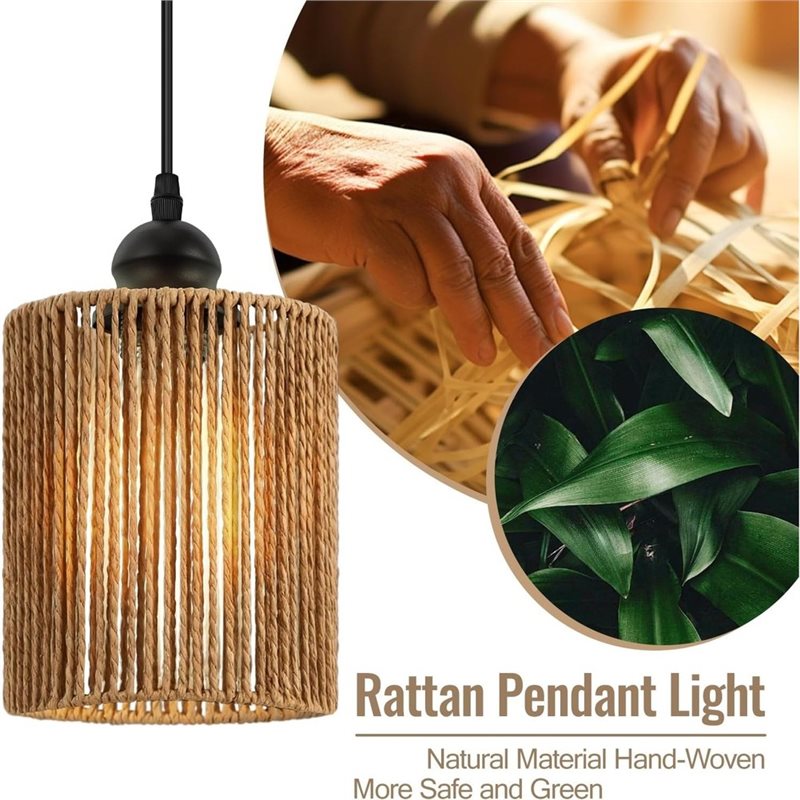 โคมไฟแขวน ABKL-Handwoven Wicke - Wicker Pendant Shade บทวิจารณ์และราคา