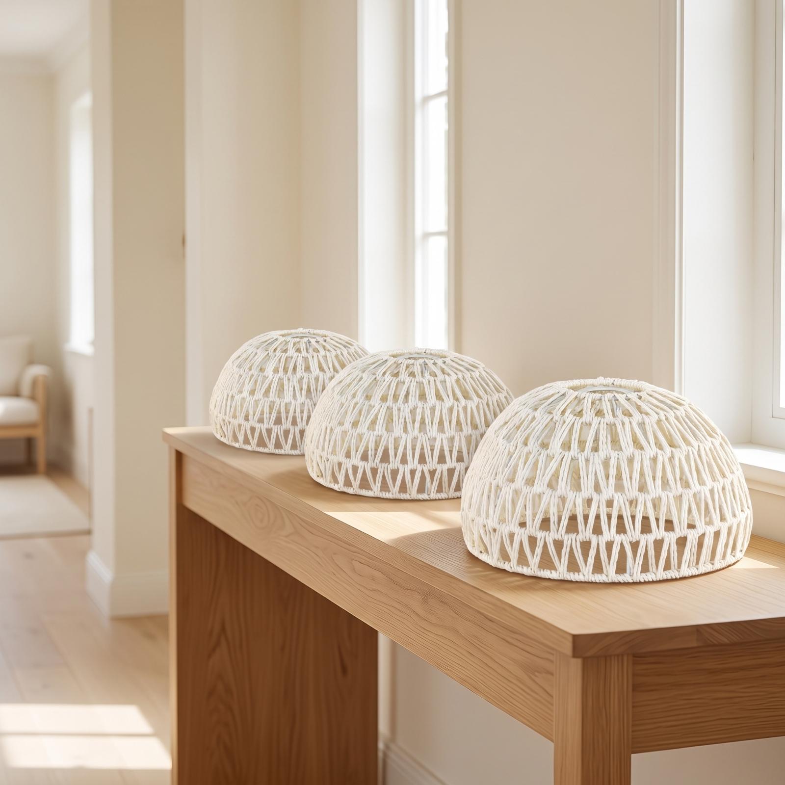 โคมไฟทรงโดมทำจากเชือกกระดาษสไต - Wicker Pendant Shade บทวิจารณ์และราคา
