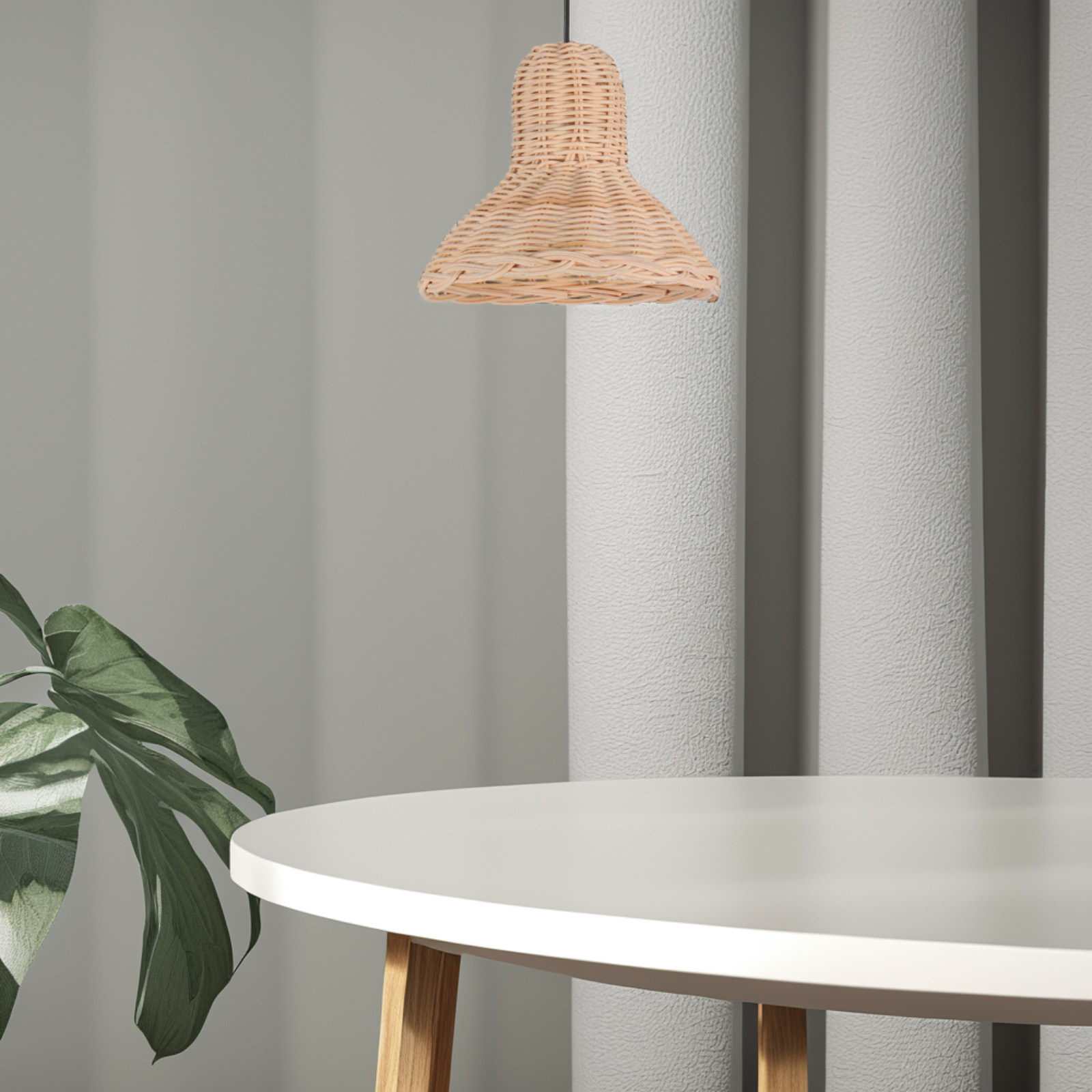 โคมไฟหวายสานมือจากวัสดุธรรมชาต - Wicker Pendant Shade บทวิจารณ์และราคา
