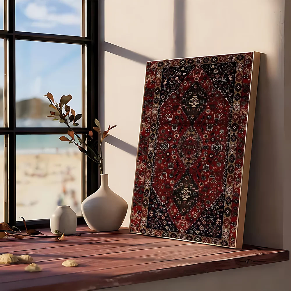 โปสเตอร์พรมเปอร์เซีย ไม่มีกรอบ - Printed Rug Abstract บทวิจารณ์และราคา