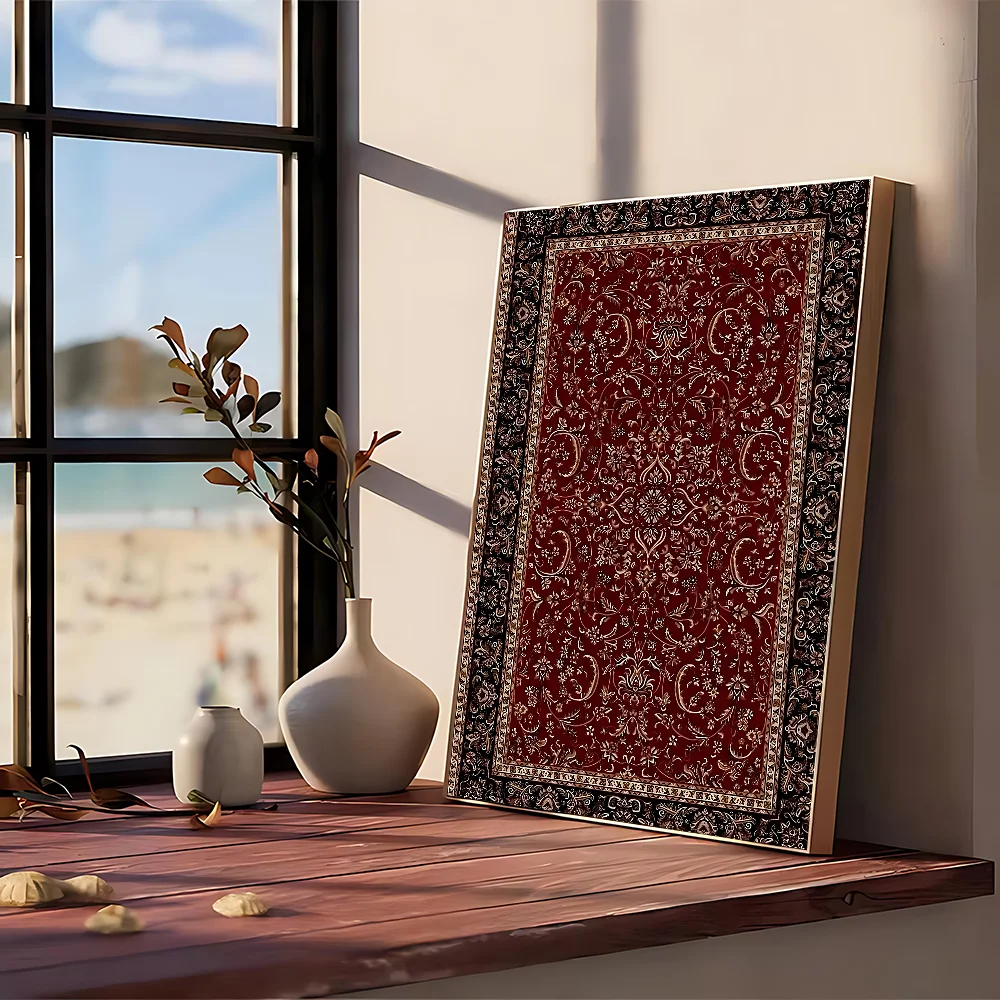 โปสเตอร์พรมเปอร์เซีย ไม่มีกรอบ - Printed Rug Abstract บทวิจารณ์และราคา