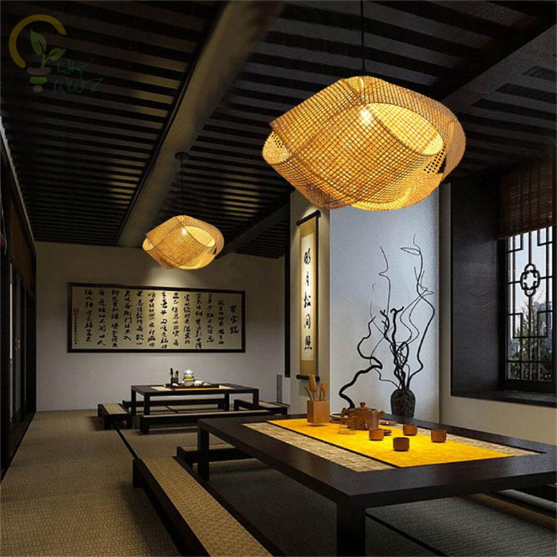 ใหม่จีนไม้ไผ่หวายหวาย Cloud Sh - Wicker Pendant Shade บทวิจารณ์และราคา