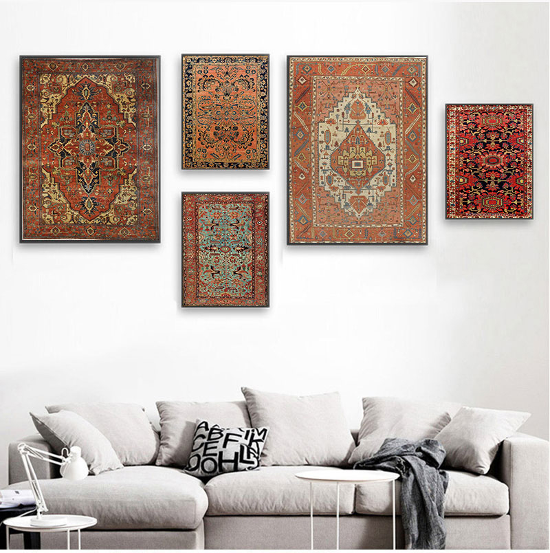 (ไม่มีกรอบ) 1 ชิ้น พรมลายตะวัน - Printed Rug Abstract บทวิจารณ์และราคา